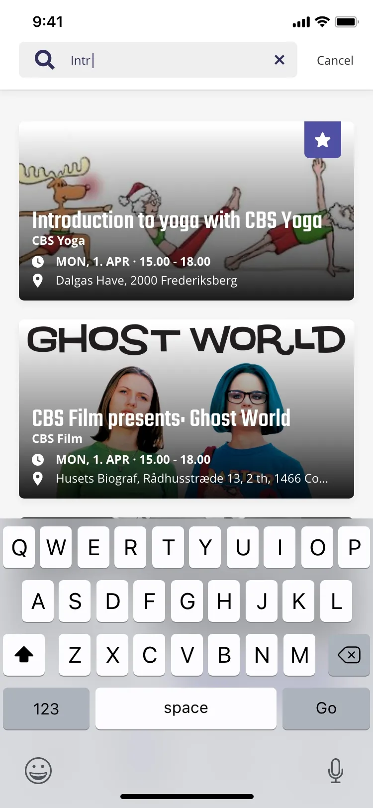 CBS Students app screen