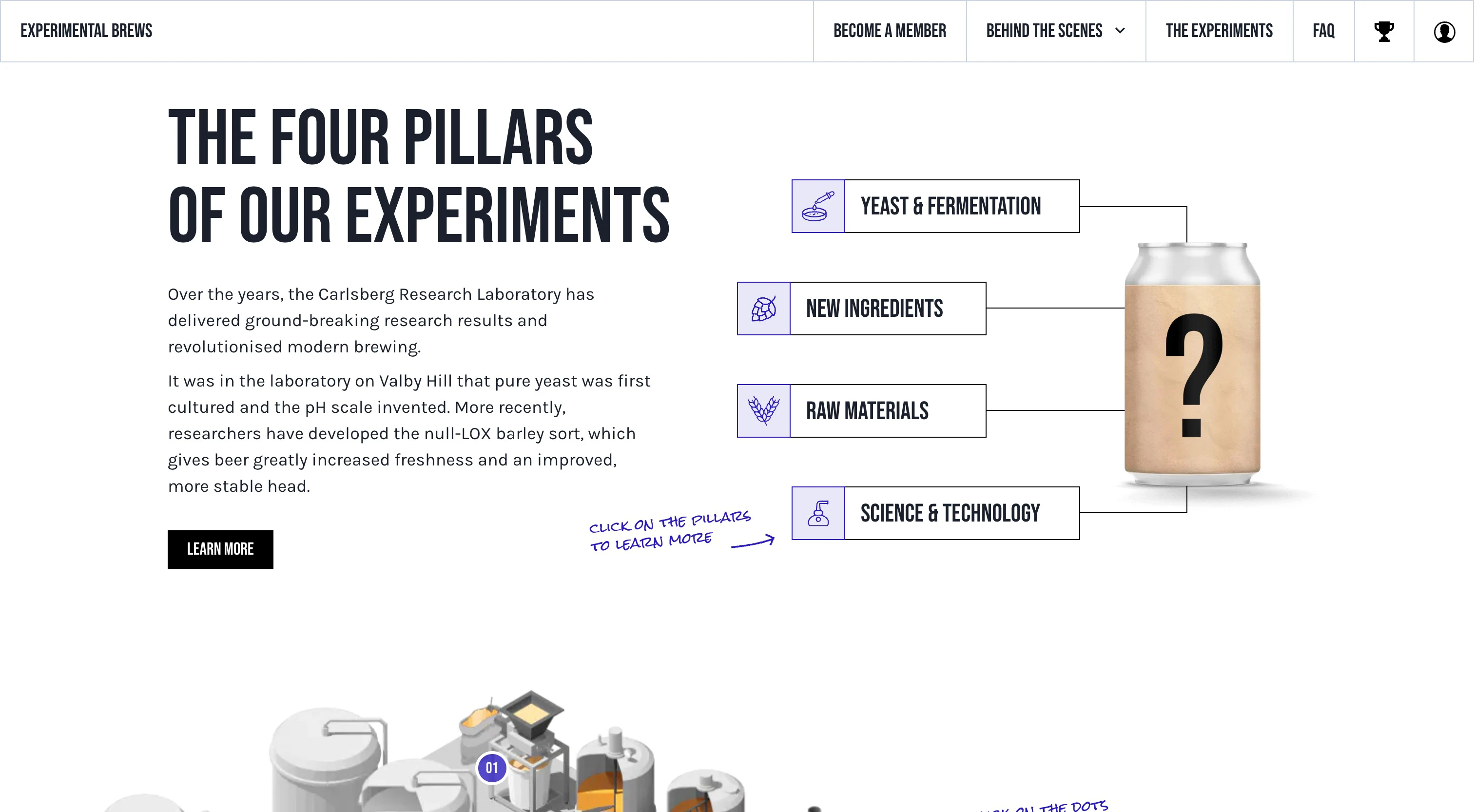 Experimental Brews platform screenshot