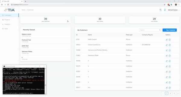 Product recommendation demo